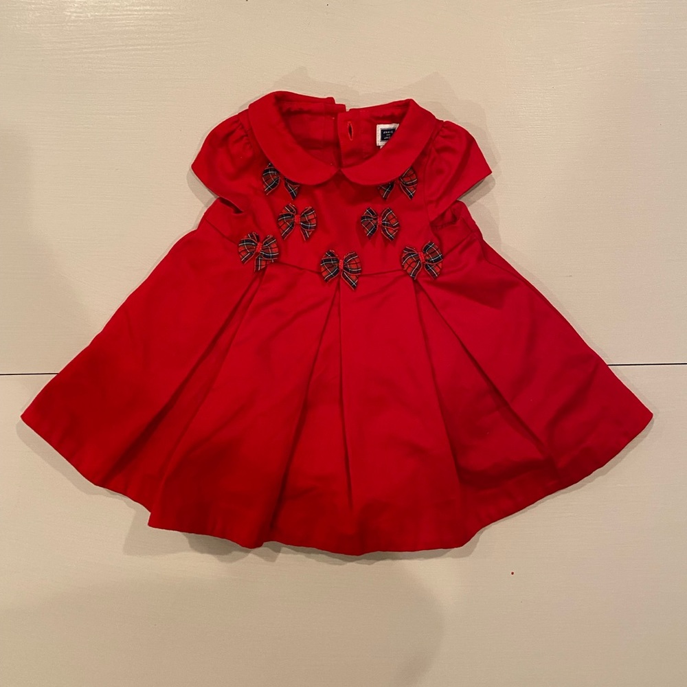 Janie and Jack Tartan Bow Dress - size 0-3